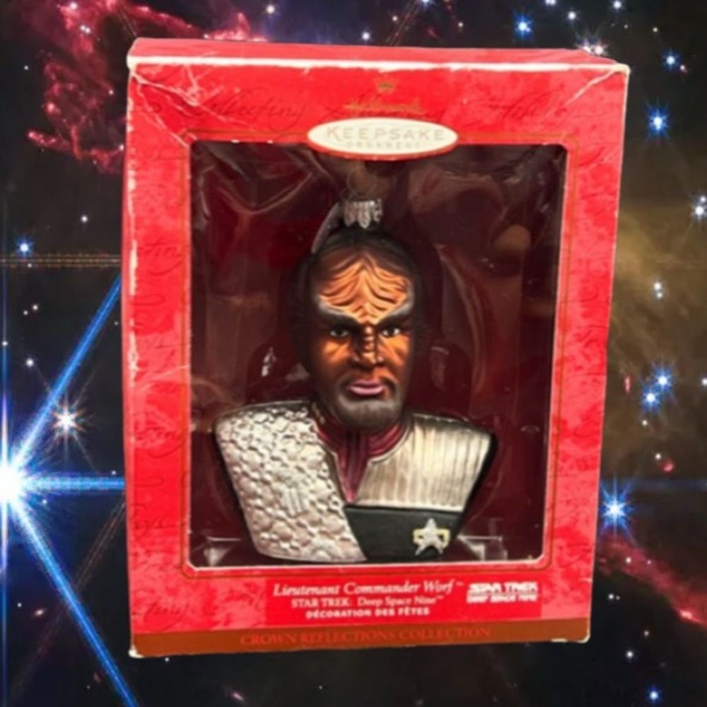 Star Trek Lieutenant Commander Worf Legendary Klingon Hand Blown Glass Ornament